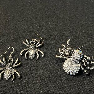 Silver Spider Jewelry Set